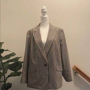 Talbots Plus Petite Women's  Checkered Blazer
